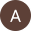 White letter A on a brown circular background.
