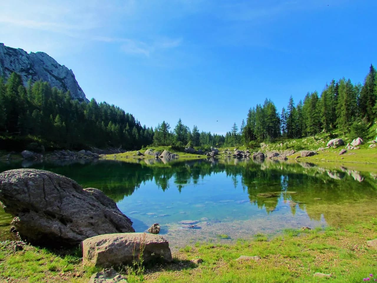 double lake from the hut