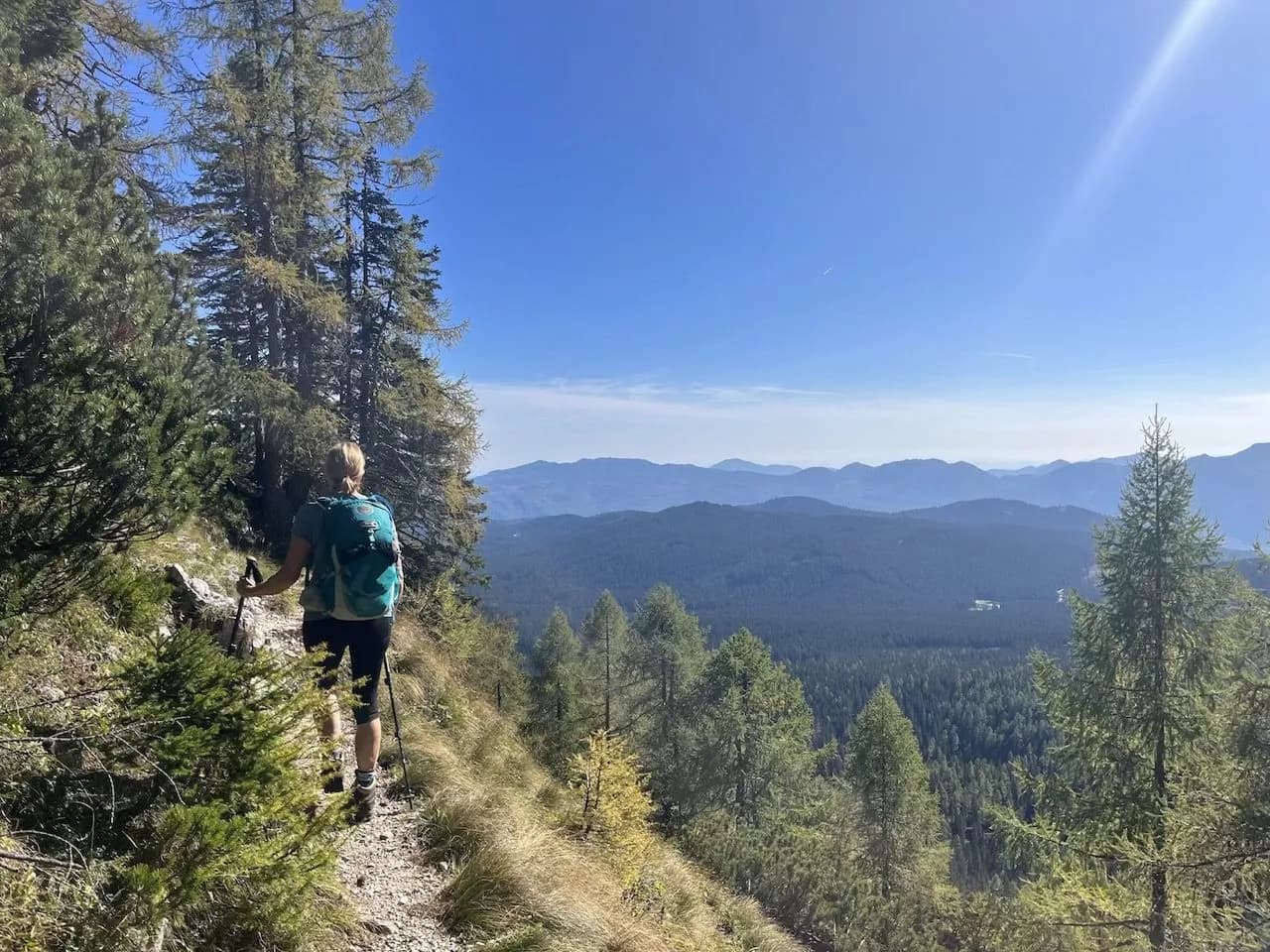 Hiking towards Blejska Koca